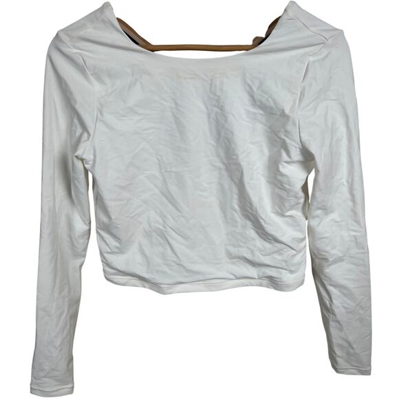 The Upside NWT Racquet Tahnee White Top Cross Back Medium |Neck Yellow - Picture 1 of 8